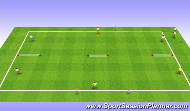 Football/Soccer Session Plan Drill (Colour): Passing