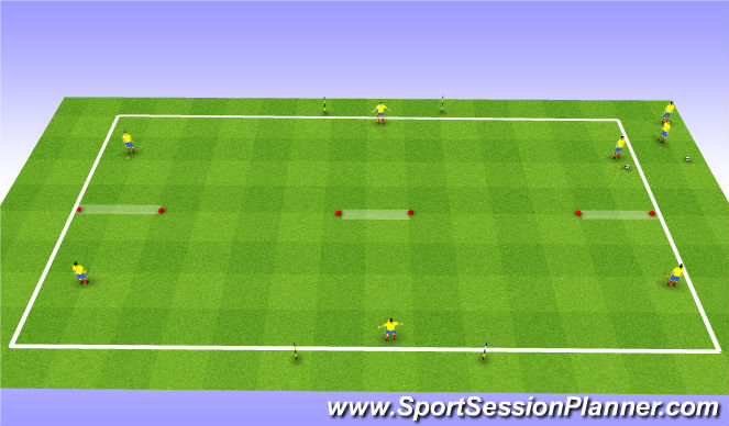 Football/Soccer Session Plan Drill (Colour): Passing progression