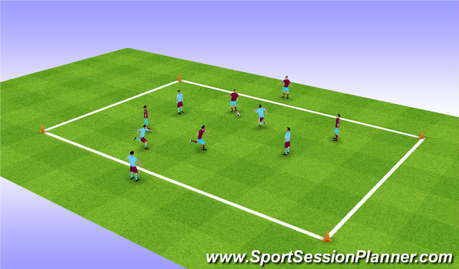 Football/Soccer Session Plan Drill (Colour): 4. Possession við bandaspæl