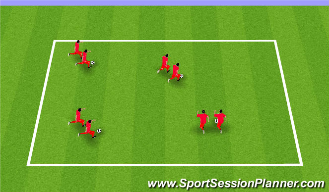 Football/Soccer Session Plan Drill (Colour): Snake Dribble