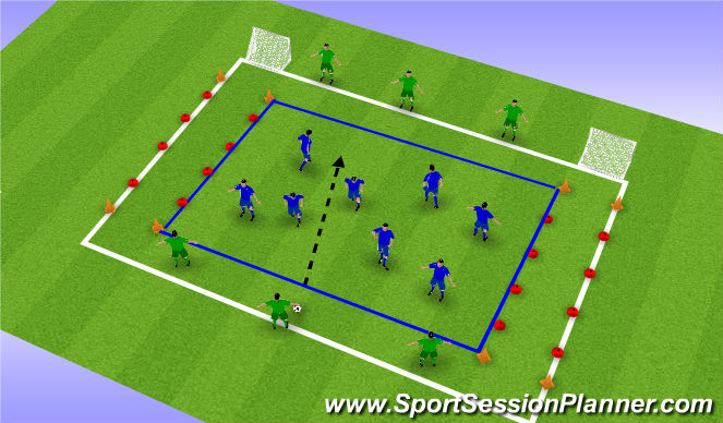 Football/Soccer Session Plan Drill (Colour): Papa's tegen de mini's