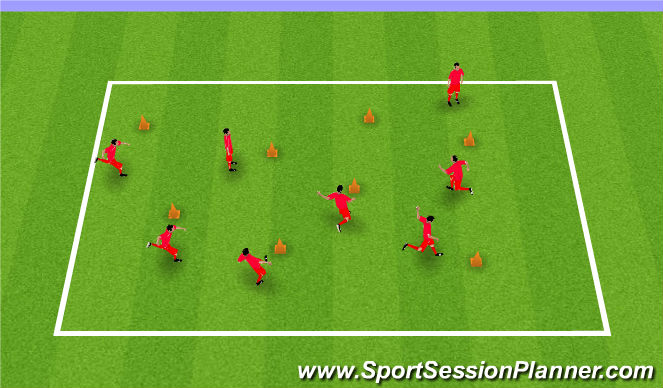 Football/Soccer Session Plan Drill (Colour): Kick The Cone