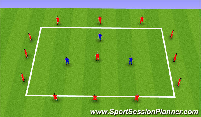 Football/Soccer Session Plan Drill (Colour): 12 (+1) V 3