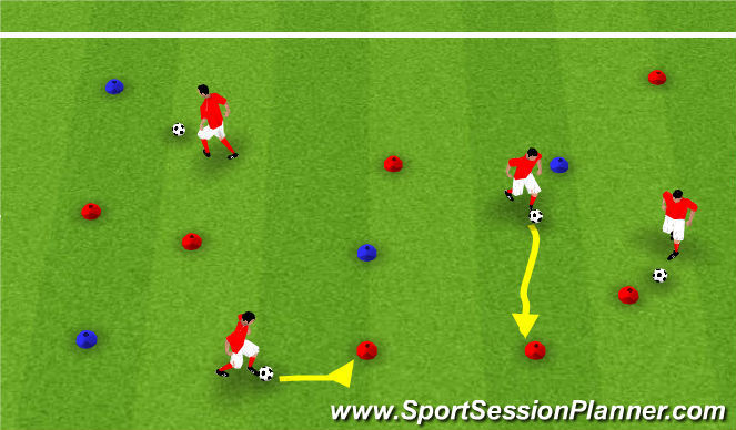 Football/Soccer Session Plan Drill (Colour): Smush the mush