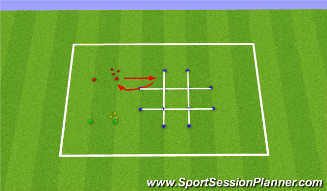Football/Soccer Session Plan Drill (Colour): Tic Tac Toe