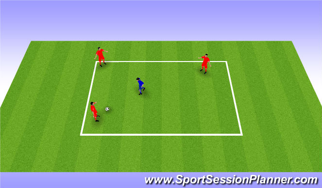 Football/Soccer Session Plan Drill (Colour): 3/4 v 1 Rondo