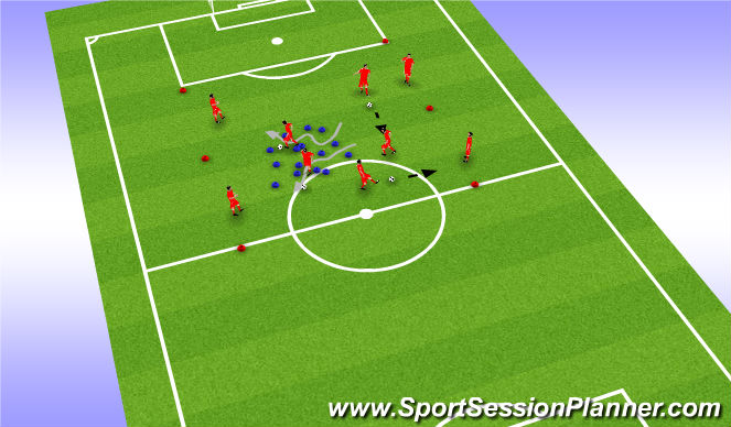 Football/Soccer Session Plan Drill (Colour): Warm up