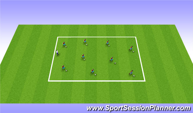 Football/Soccer Session Plan Drill (Colour): Warm up Coach Says