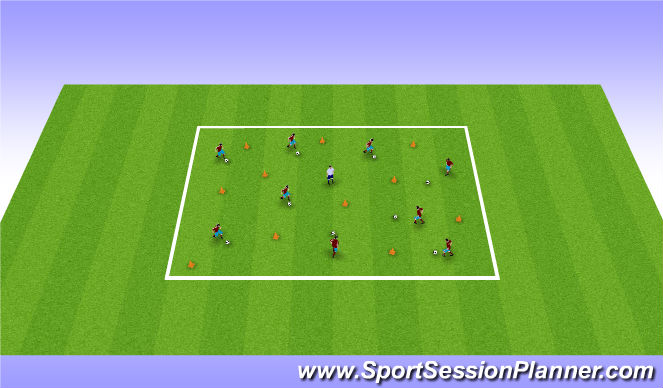 Football/Soccer Session Plan Drill (Colour): Take down the Joker and his team