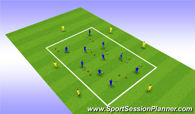 Football/Soccer Session Plan Drill (Colour): technical practice