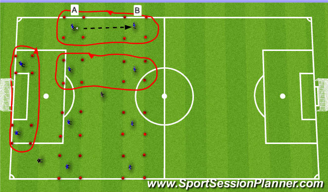 Football/Soccer Session Plan Drill (Colour): Passing/Receiving