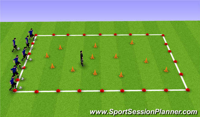 Football/Soccer Session Plan Drill (Colour): volcanoes