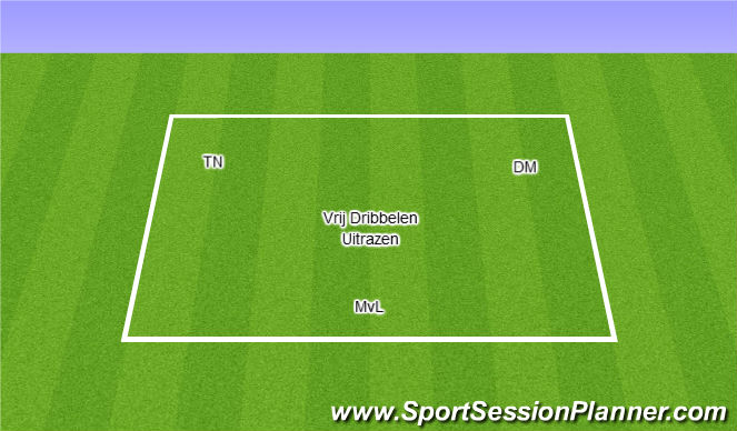 Football/Soccer Session Plan Drill (Colour): Vrij Dribbelen / Uitrazen