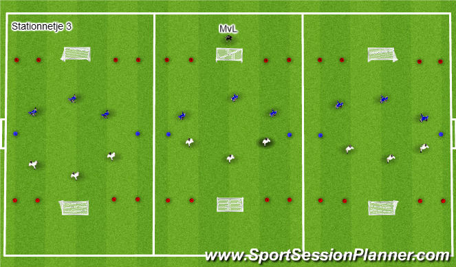 Football/Soccer Session Plan Drill (Colour): 3:3 - Partijvorm
