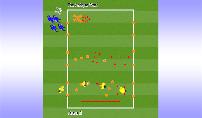 Football/Soccer Session Plan Drill (Colour): The Adventure - Follow Bow, stay together, stay quiet!