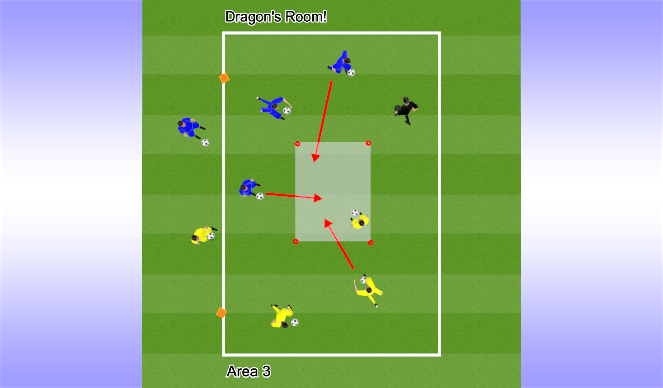 Football/Soccer Session Plan Drill (Colour): The Adventure - Beware of Benson and Dangerous Dragon!