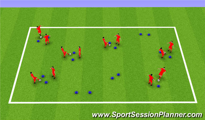 Fútbol Ejercicio del Plan de Sesiones (Color): Warm up