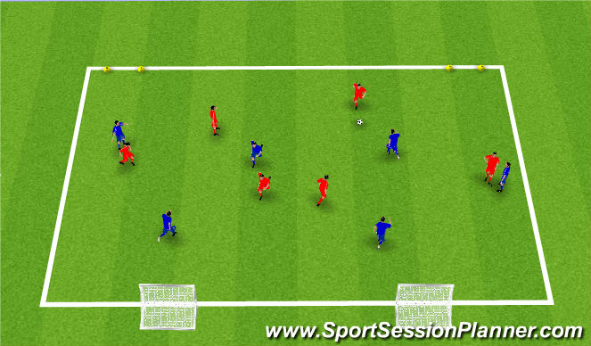 Fútbol Ejercicio del Plan de Sesiones (Color): 6v6