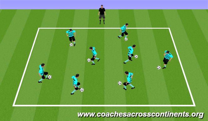 Football/Soccer Session Plan Drill (Colour): Warm-up