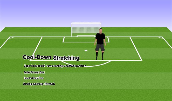 Football/Soccer Session Plan Drill (Colour): Cool-Down Stretching and Discussion