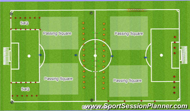 Football/Soccer Session Plan Drill (Colour): Pitch Layout