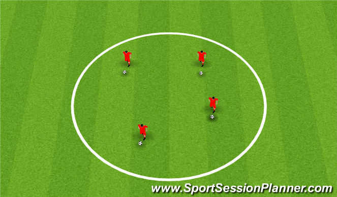Football/Soccer Session Plan Drill (Colour): Technical Circle (Ball Mastery)