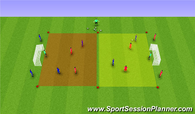 Football/Soccer Session Plan Drill (Colour): Conditioned Game