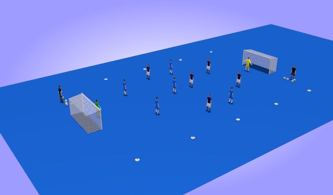 Football/Soccer Session Plan Drill (Colour): SSG: 5 v 5 plus GKs