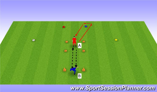 Football/Soccer Session Plan Drill (Colour): Short Passing / Reactions / Movement