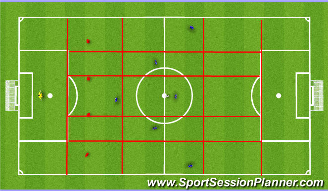Football/Soccer Session Plan Drill (Colour): Pattern play 2 interchange
