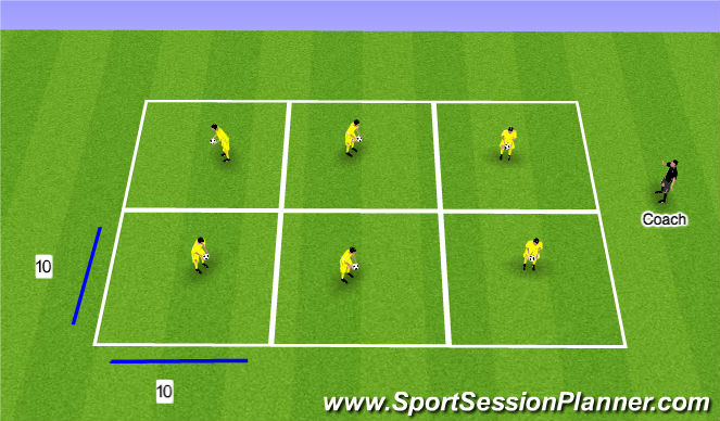 Football/Soccer Session Plan Drill (Colour): Warm up & Juggling