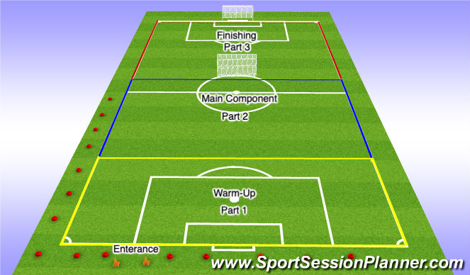 Football/Soccer Session Plan Drill (Colour): Field 9