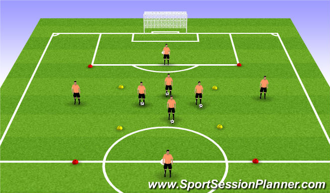 Football/Soccer Session Plan Drill (Colour): Warm up