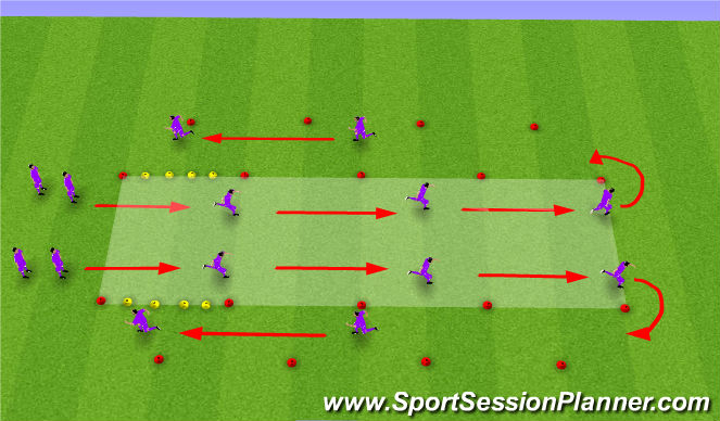 Football/Soccer Session Plan Drill (Colour): FIFA 11+ - WARM UP