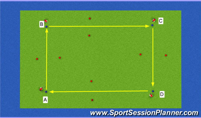 Hockey Session Plan Drill (Colour): Passing 1