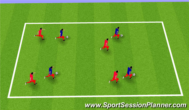 Football/Soccer Session Plan Drill (Colour): Shielding Warm Up