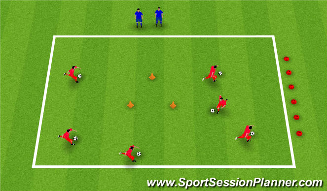 Football/Soccer Session Plan Drill (Colour): Cops and Robbers Shielding Game