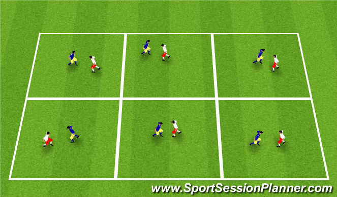 Football/Soccer Session Plan Drill (Colour): Fencing warn-up(body shape)