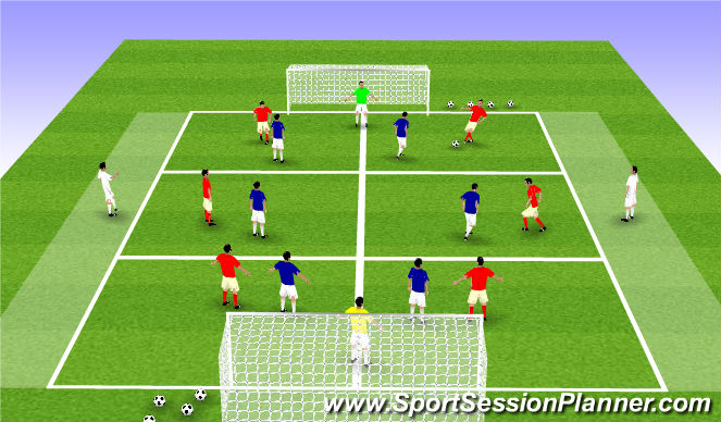 Football/Soccer Session Plan Drill (Colour): Quick Passing / Receiving in a SSG