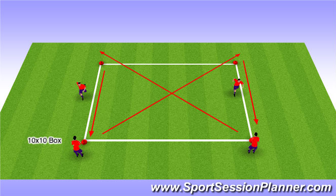 Football/Soccer Session Plan Drill (Colour): Warm Up Drill