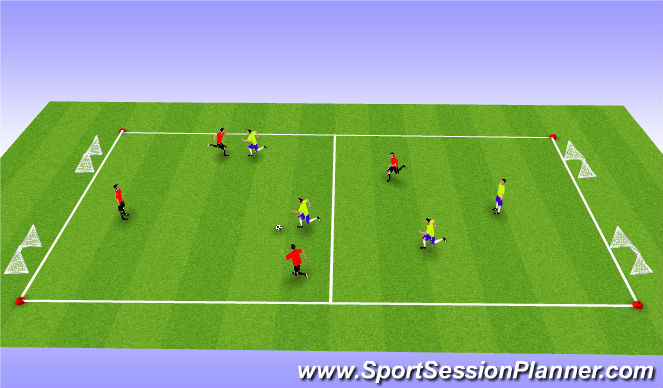 Football/Soccer Session Plan Drill (Colour): 4v4 to goals