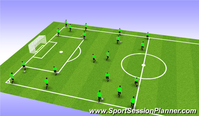 Football/Soccer Session Plan Drill (Colour): Rondo Fisico - Cognitivo
