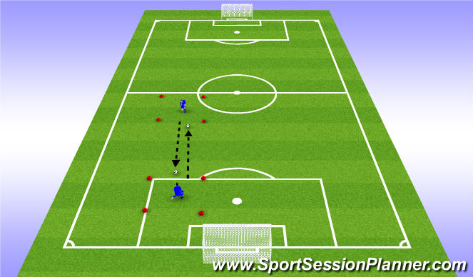 Football/Soccer Session Plan Drill (Colour): Technique (10 mins)