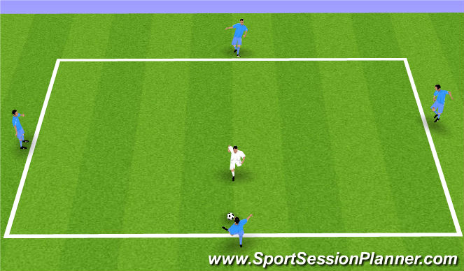 Football/Soccer Session Plan Drill (Colour): 4v1 Rondo