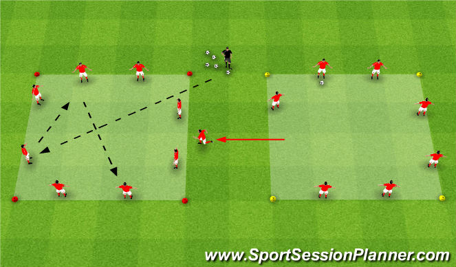 Football/Soccer Session Plan Drill (Colour): Mercury 2 Box Rondo