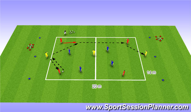 Football/Soccer Session Plan Drill (Colour): General Breaking lines