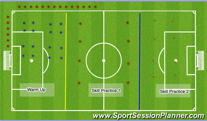 Football/Soccer Session Plan Drill (Colour): Field Layout