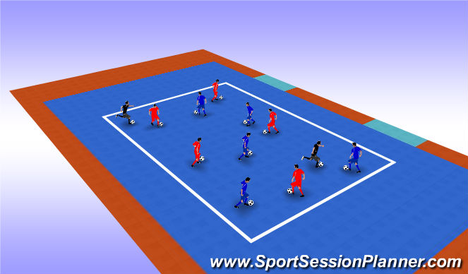 Futsal Session Plan Drill (Colour): Sequence 1