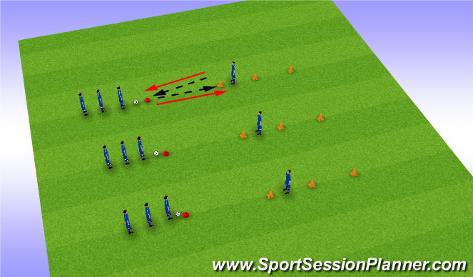 Fútbol Ejercicio del Plan de Sesiones (Color): Hütchenschießen