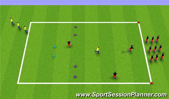 Football/Soccer Session Plan Drill (Colour): Analytical - Passing and Support